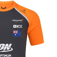 T-shirt réplique du pilote McLaren F1 Team 2025 pour homme, anthracite/orange, Oscar Piastri