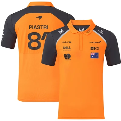 Polo réplique du pilote McLaren F1 Team 2025 orange/anthracite Oscar Piastri pour homme