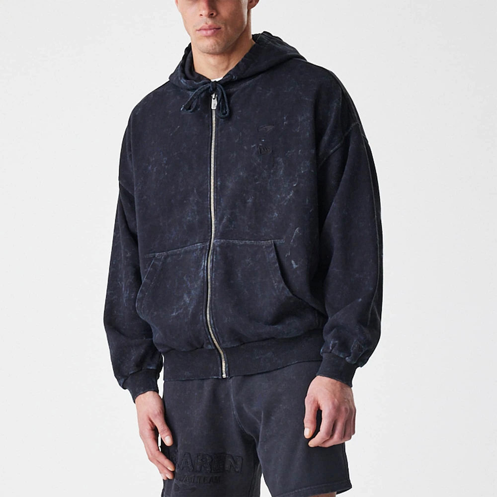 Sweat à capuche zippé noir délavé l'acide McLaren F1 Team New Era pour homme