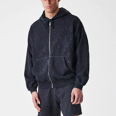 Sweat à capuche zippé noir délavé l'acide McLaren F1 Team New Era pour homme