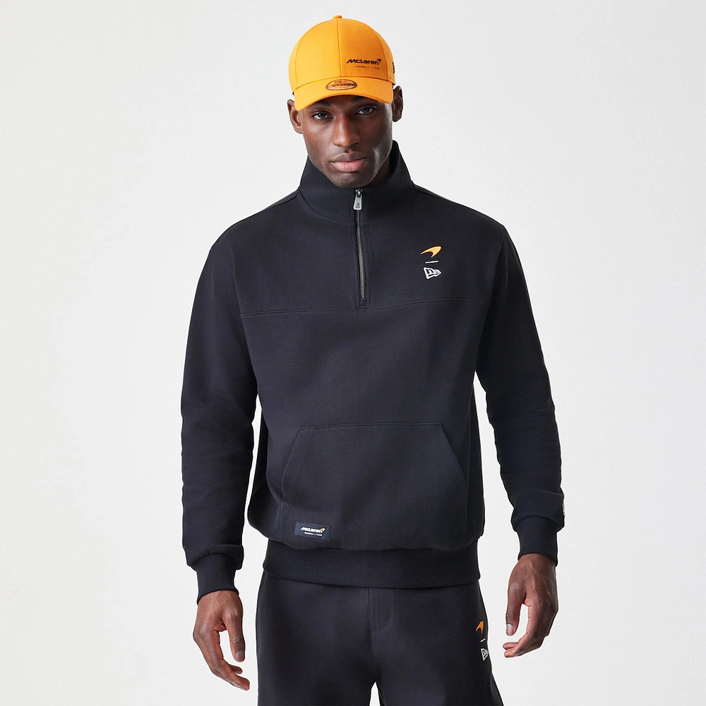 Men's New Era  Black McLaren F1 Team Quarter-Zip Sweatshirt