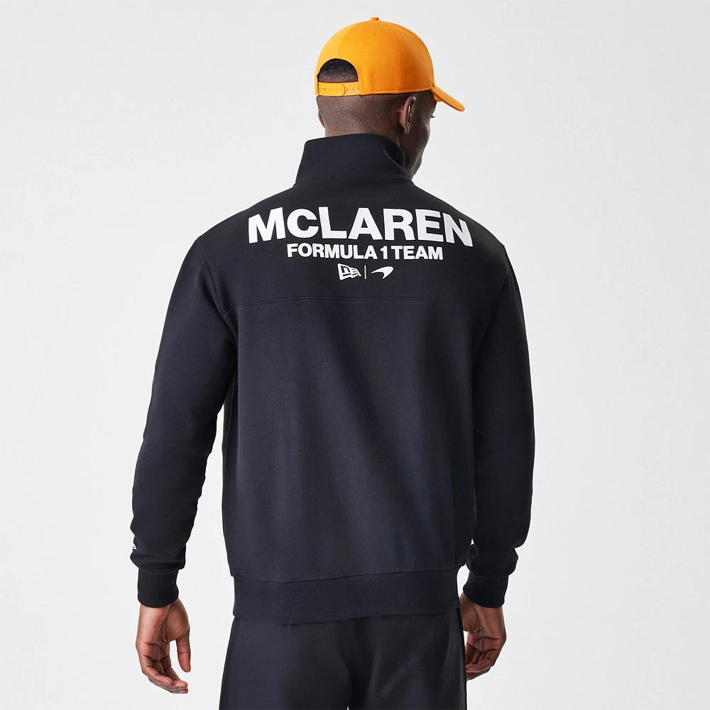 Men's New Era  Black McLaren F1 Team Quarter-Zip Sweatshirt