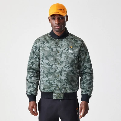 Men's New Era  Camo/Black McLaren F1 Team Reversible Full-Snap Bomber Jacket
