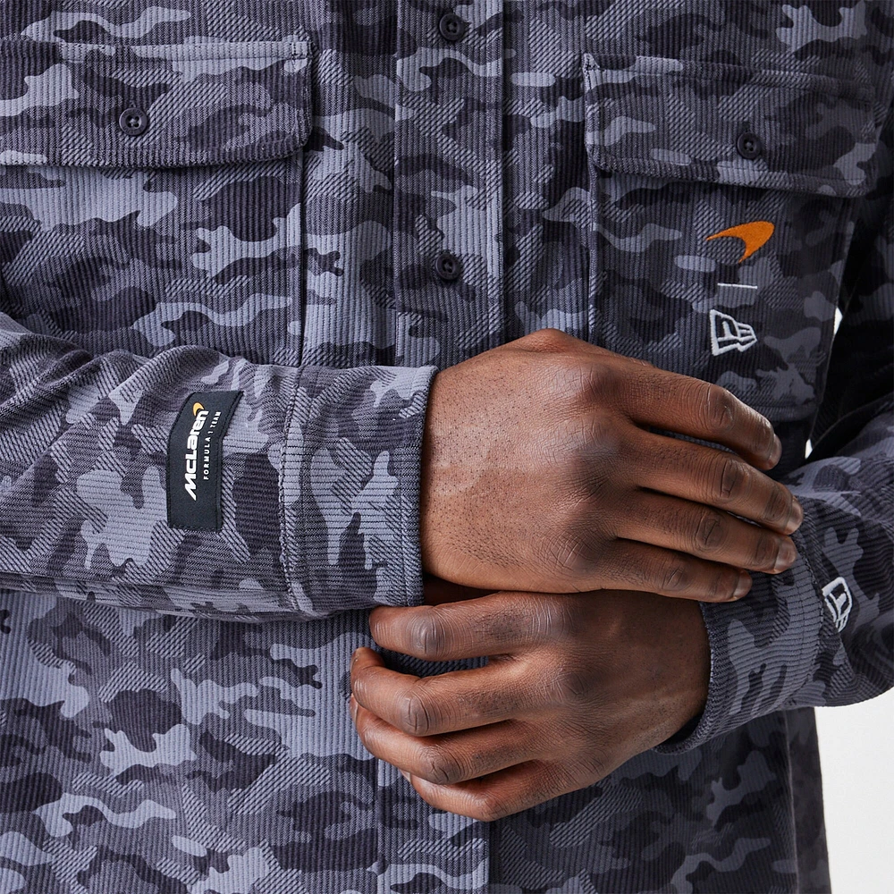 Men's New Era  Graphite McLaren F1 Team Camo Button-Up Shirt