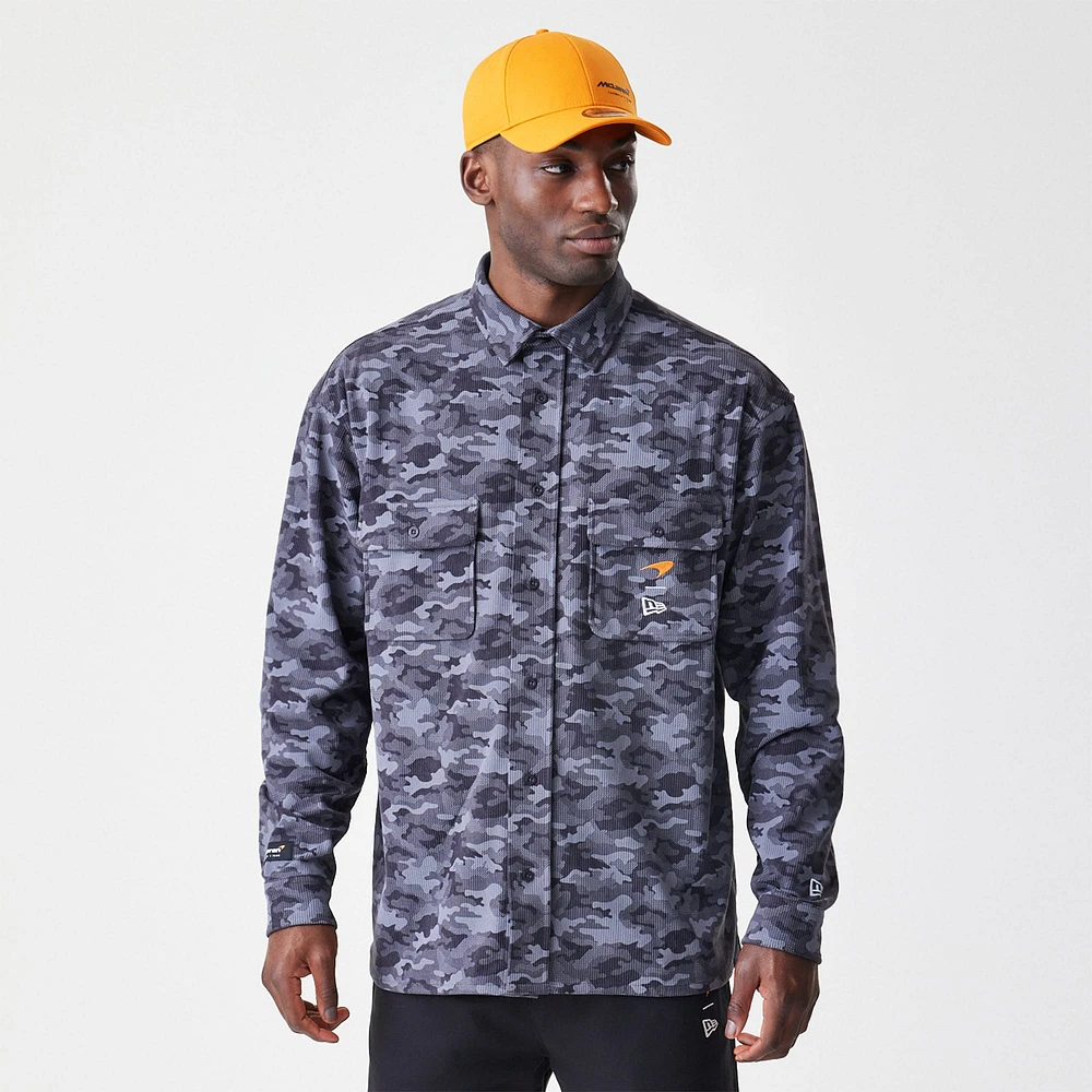 Men's New Era Graphite McLaren F1 Team Camo Button-Up Shirt