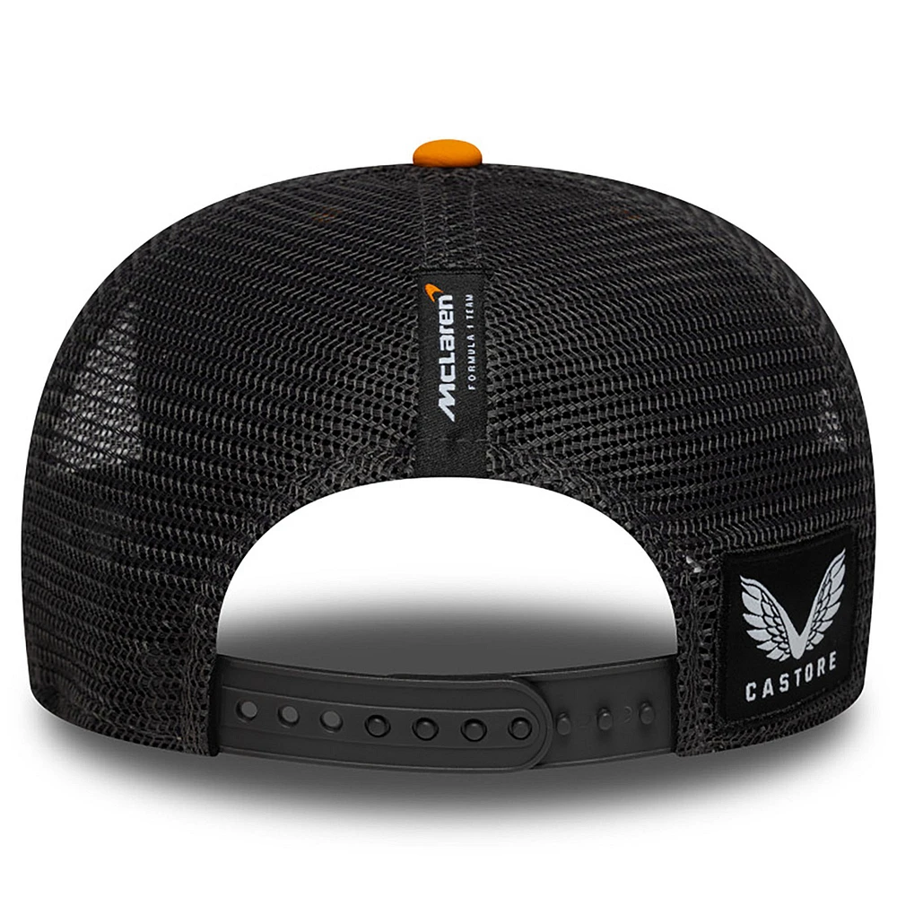 Casquette camionneur extensible à boutons-pression McLaren F1 Team 9SEVENTY orange/noir New Era pour homme