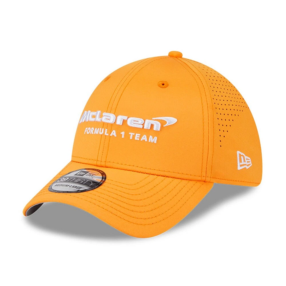 Men's New Era  Orange McLaren F1 Team Perforated 39THIRTY Flex Hat