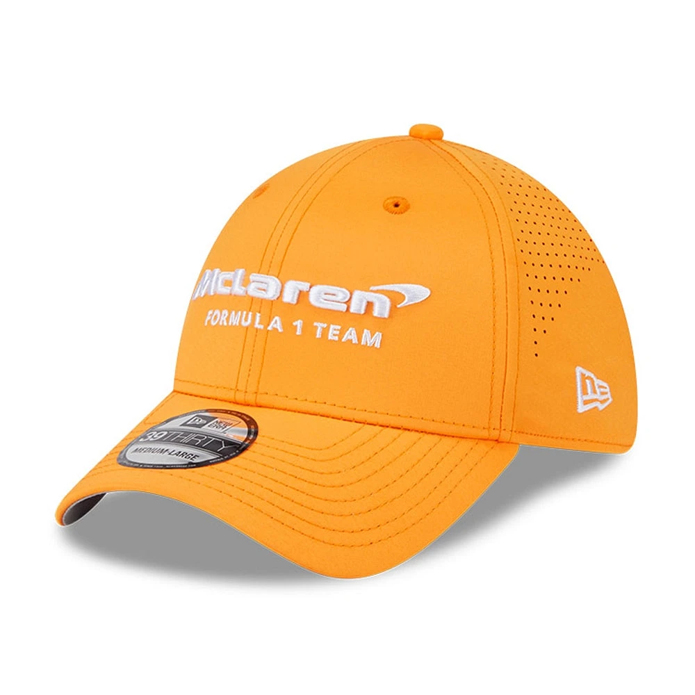 Men's New Era Orange McLaren F1 Team Perforated 39THIRTY Flex Hat