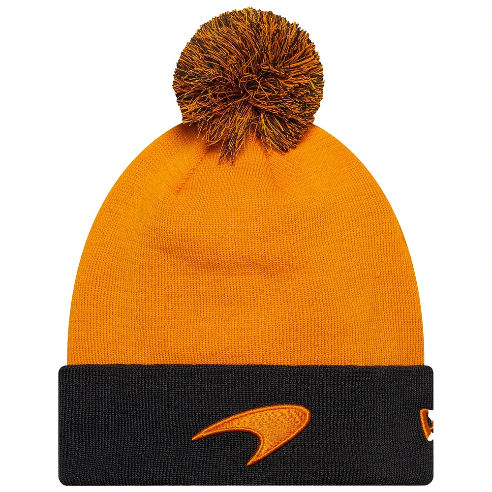 Men's New Era  Orange McLaren F1 Team Sustainable Cuffed Knit Hat with Pom