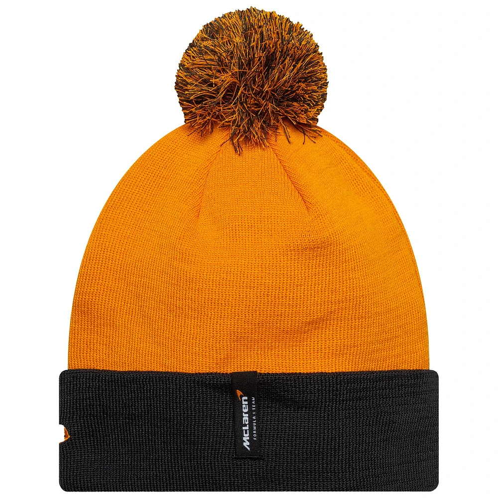 Men's New Era  Orange McLaren F1 Team Sustainable Cuffed Knit Hat with Pom