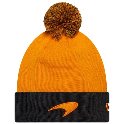 Men's New Era  Orange McLaren F1 Team Sustainable Cuffed Knit Hat with Pom