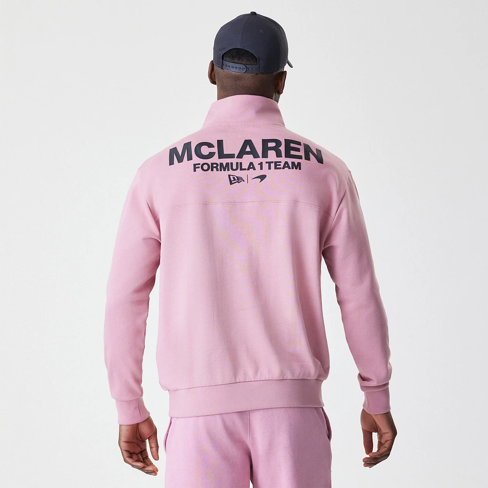 Sweat-shirt zippé McLaren F1 Team rose New Era pour homme