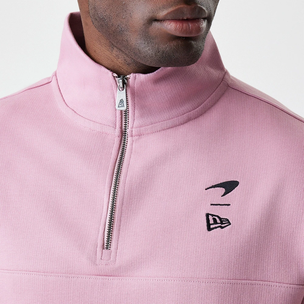 Sweat-shirt zippé McLaren F1 Team rose New Era pour homme