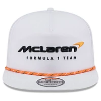 Men's New Era White McLaren F1 Team Leisure Featherweight Perforated Rope Golfer Snapback Hat