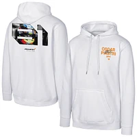 Men's Oscar Piastri #81 White McLaren F1 Team Fleece Pullover Hoodie