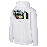 Men's Oscar Piastri #81 White McLaren F1 Team Fleece Pullover Hoodie
