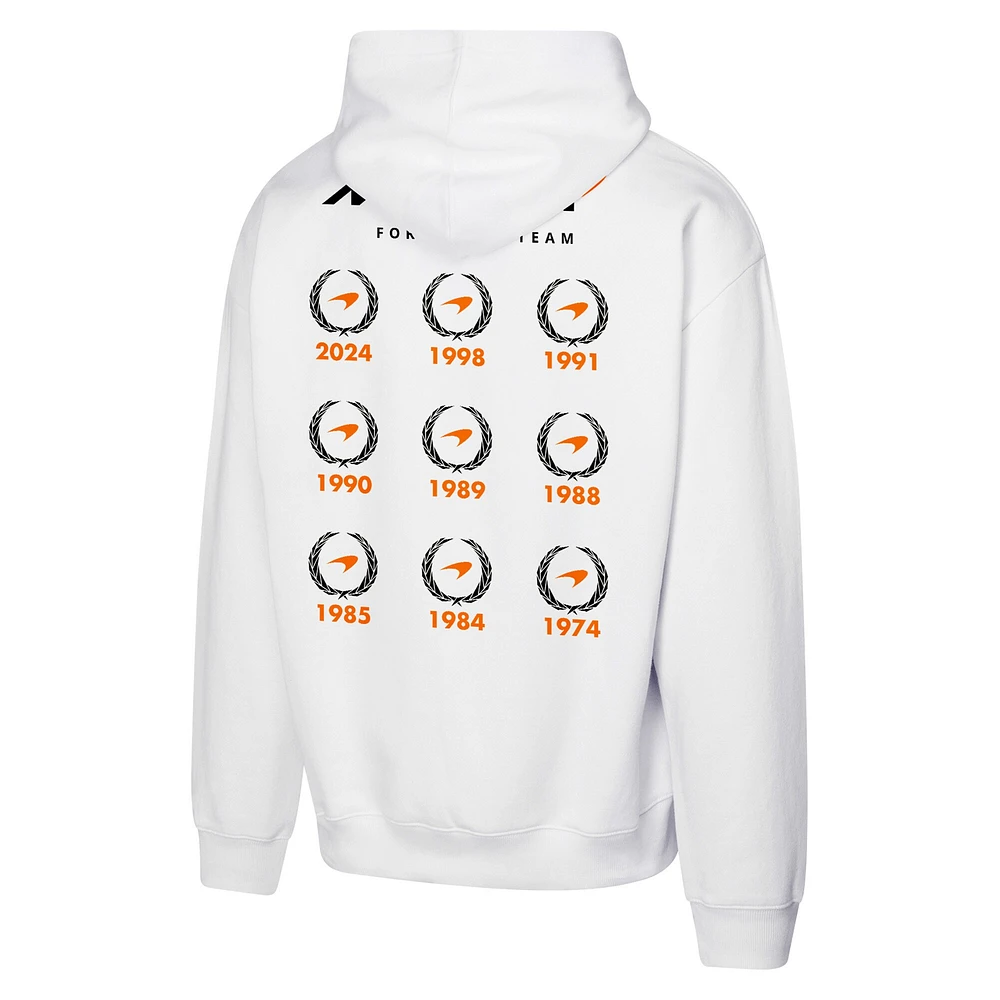 Men's White McLaren F1 Team 2024 Constructors' Cup Champion Podium Pullover Hoodie