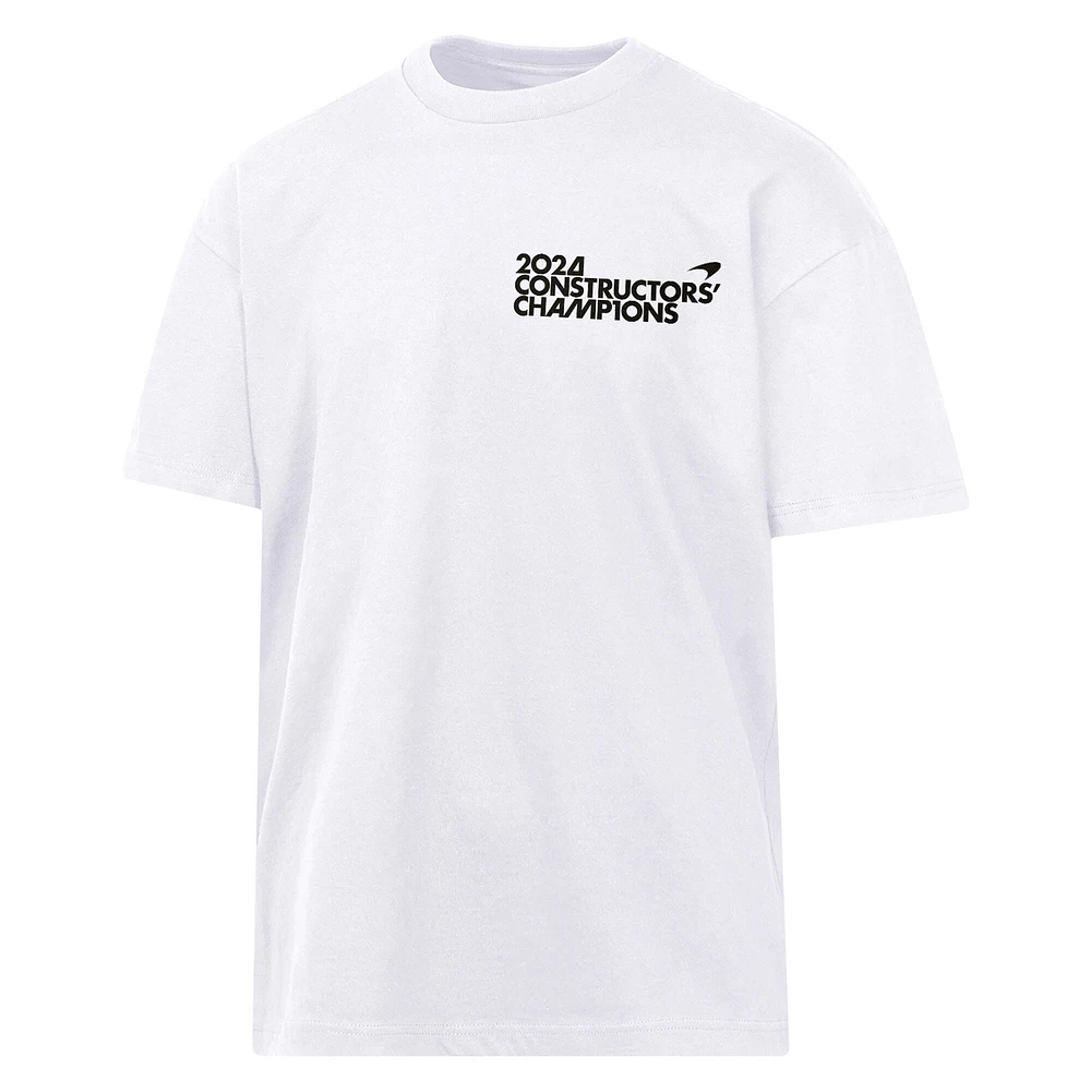 T-shirt blanc pour homme McLaren F1 Team 2024 Constructors' Cup Podium Champion