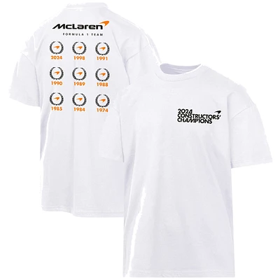 T-shirt blanc pour homme McLaren F1 Team 2024 Constructors' Cup Podium Champion