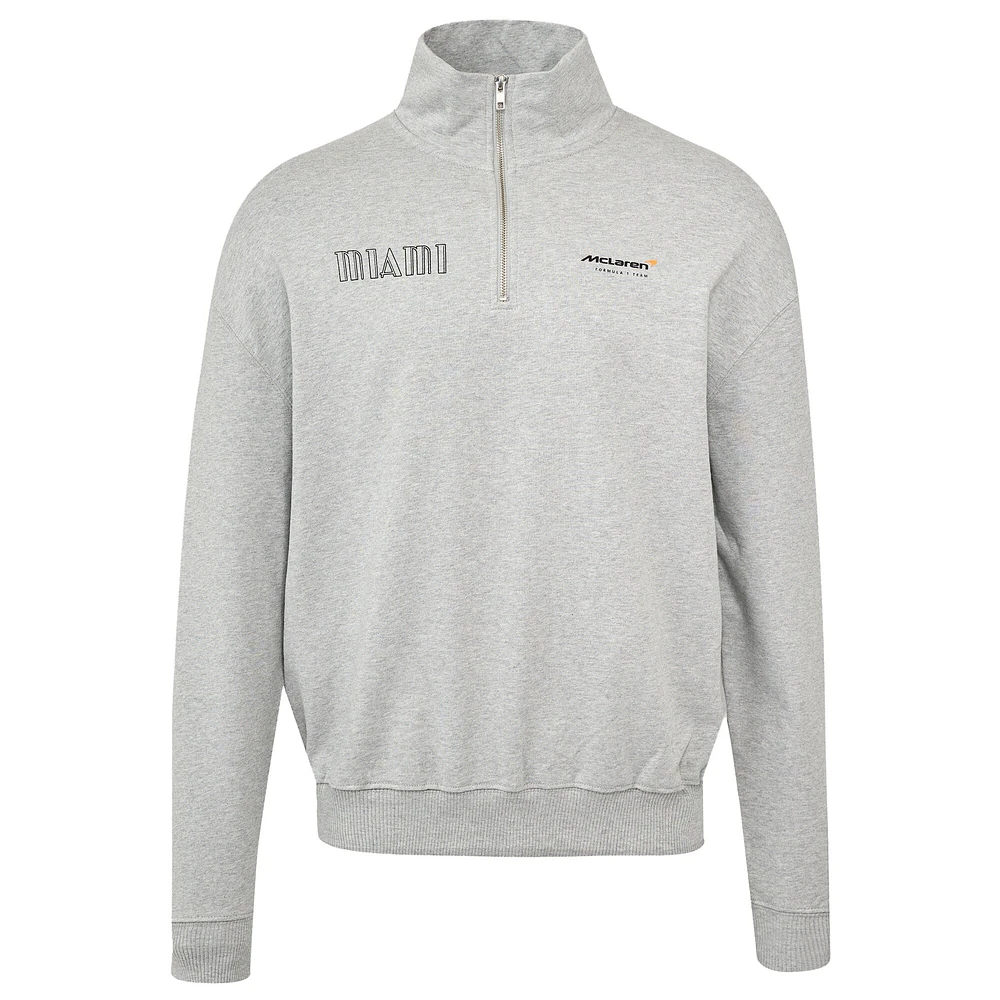Sweat-shirt MCLAR 120 F1 MIAMI RACE, modèle standard, fermeture éclair 1/4, V120661, SWTMENQZP TU14740-120
