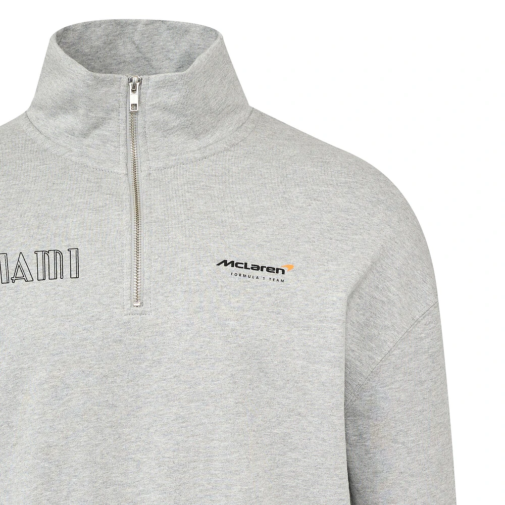 Sweat-shirt MCLAR 120 F1 MIAMI RACE, modèle standard, fermeture éclair 1/4, V120661, SWTMENQZP TU14740-120