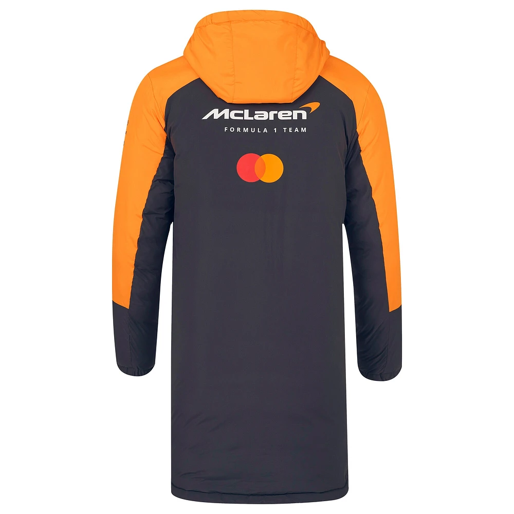Veste de pluie longue zippée unisexe McLaren F1 Team 2025 Replica Anthracite/Orange