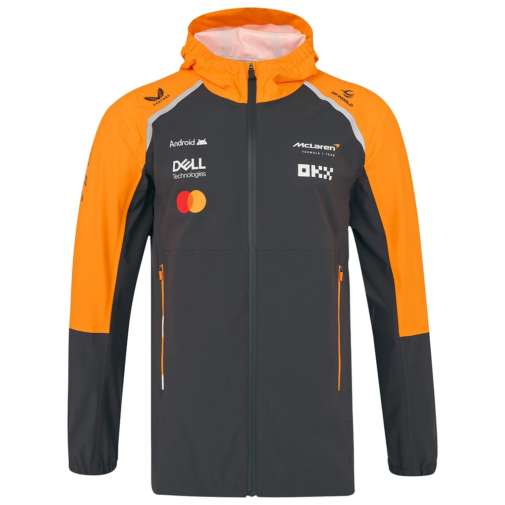 Unisex McLaren  Anthracite/Orange F1 Team 2025 Replica Full-Zip Rain Jacket