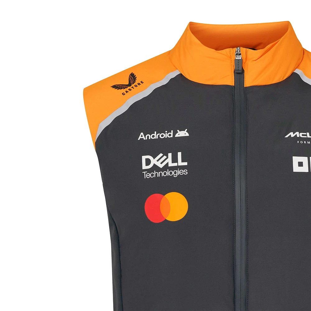 Unisex McLaren  Anthracite/Orange F1 Team 2025 Replica Gilet Full-Zip Vest