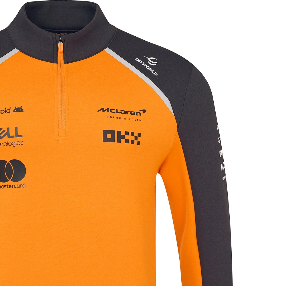 Veste unisexe McLaren F1 Team Replica 2025 Orange/Anthracite à fermeture éclair quart de tour
