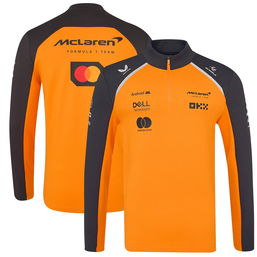 Veste unisexe McLaren F1 Team Replica 2025 Orange/Anthracite à fermeture éclair quart de tour