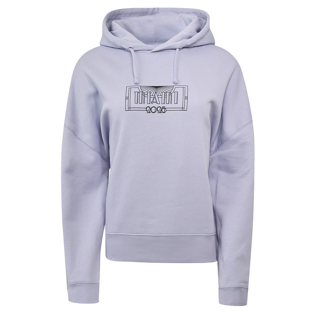Women's Castore Lavender McLaren F1 Team 2025 Miami Grand Prix Cropped Pullover Hoodie