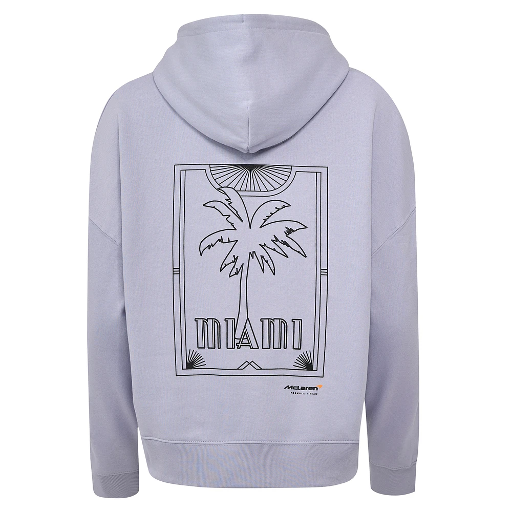 Women's Castore Lavender McLaren F1 Team 2025 Miami Grand Prix Cropped Pullover Hoodie