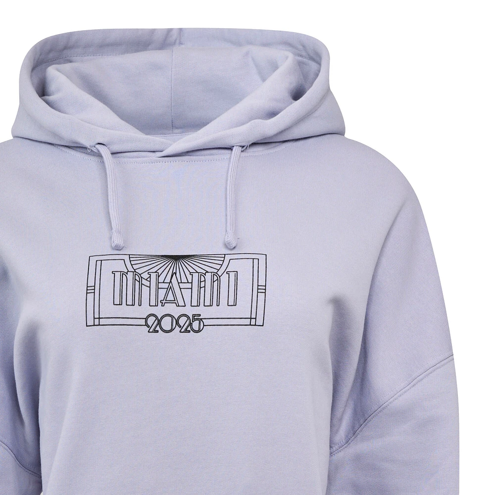 Women's Castore Lavender McLaren F1 Team 2025 Miami Grand Prix Cropped Pullover Hoodie