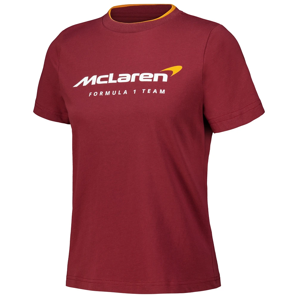 Women's McLaren Burgundy F1 Team Core Essentials T-Shirt