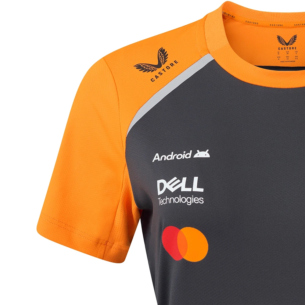 Women's McLaren Lando Norris Anthracite/Orange F1 Team 2025 Replica Driver Set Up T-Shirt