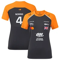 Women's McLaren Lando Norris Anthracite/Orange F1 Team 2025 Replica Driver Set Up T-Shirt