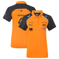 Women's McLaren Lando Norris Orange/Anthracite F1 Team 2025 Replica Driver Polo