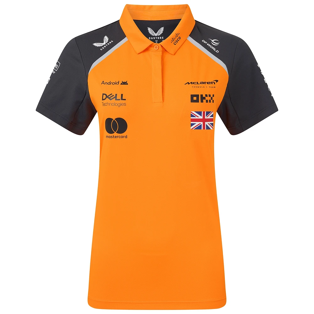 Women's McLaren Lando Norris Orange/Anthracite F1 Team 2025 Replica Driver Polo