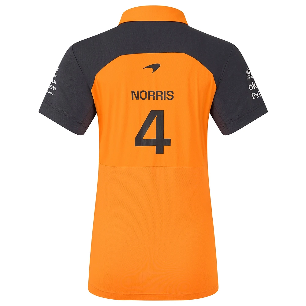 Women's McLaren Lando Norris Orange/Anthracite F1 Team 2025 Replica Driver Polo