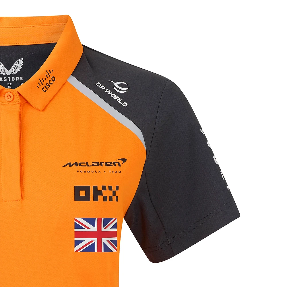 Women's McLaren Lando Norris Orange/Anthracite F1 Team 2025 Replica Driver Polo