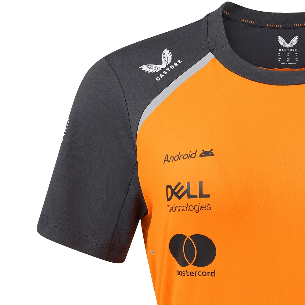 T-shirt pour femme avec réplique du pilote McLaren F1 Team 2025 orange/anthracite Lando Norris