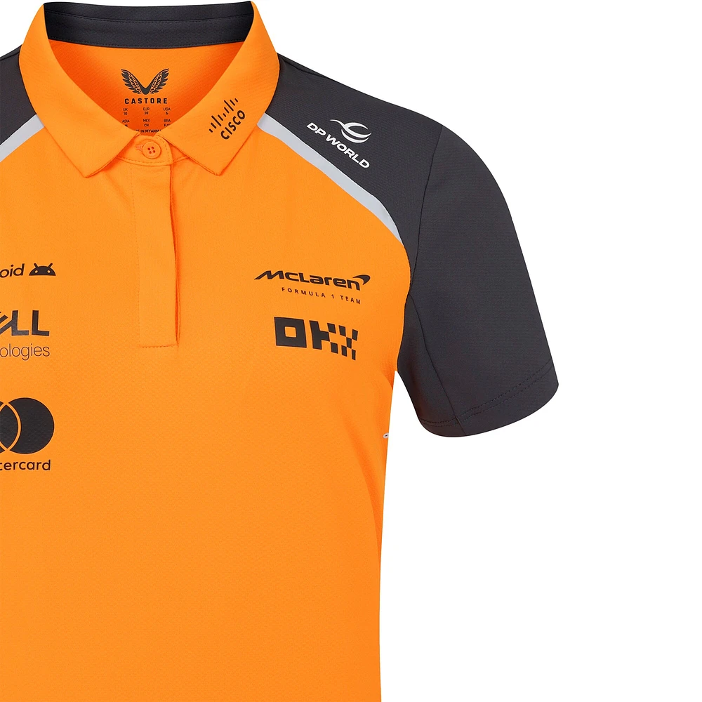 Polo réplique McLaren F1 Team 2025 orange/anthracite pour femme