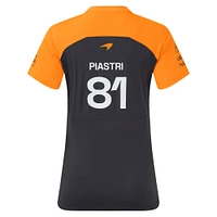 T-shirt réplique de l'écurie McLaren F1 Team 2025 pour femme, couleur anthracite/orange, Oscar Piastri