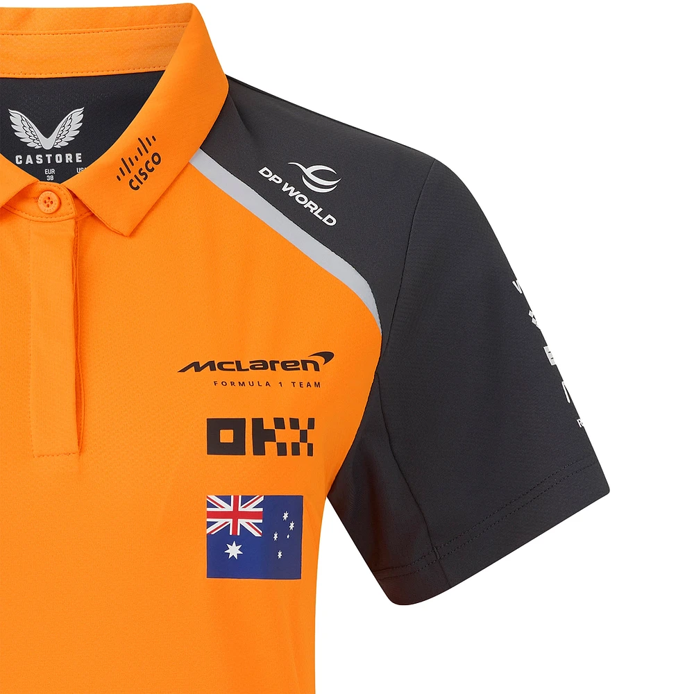 Women's McLaren Oscar Piastri Orange/Anthracite F1 Team 2025 Replica Driver Polo