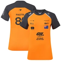 T-shirt réplique du pilote McLaren F1 Team 2025 orange/anthracite pour femme avec logo Oscar Piastri