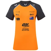 T-shirt réplique du pilote McLaren F1 Team 2025 orange/anthracite pour femme avec logo Oscar Piastri