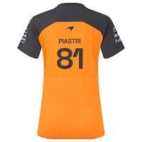 T-shirt réplique du pilote McLaren F1 Team 2025 orange/anthracite pour femme avec logo Oscar Piastri
