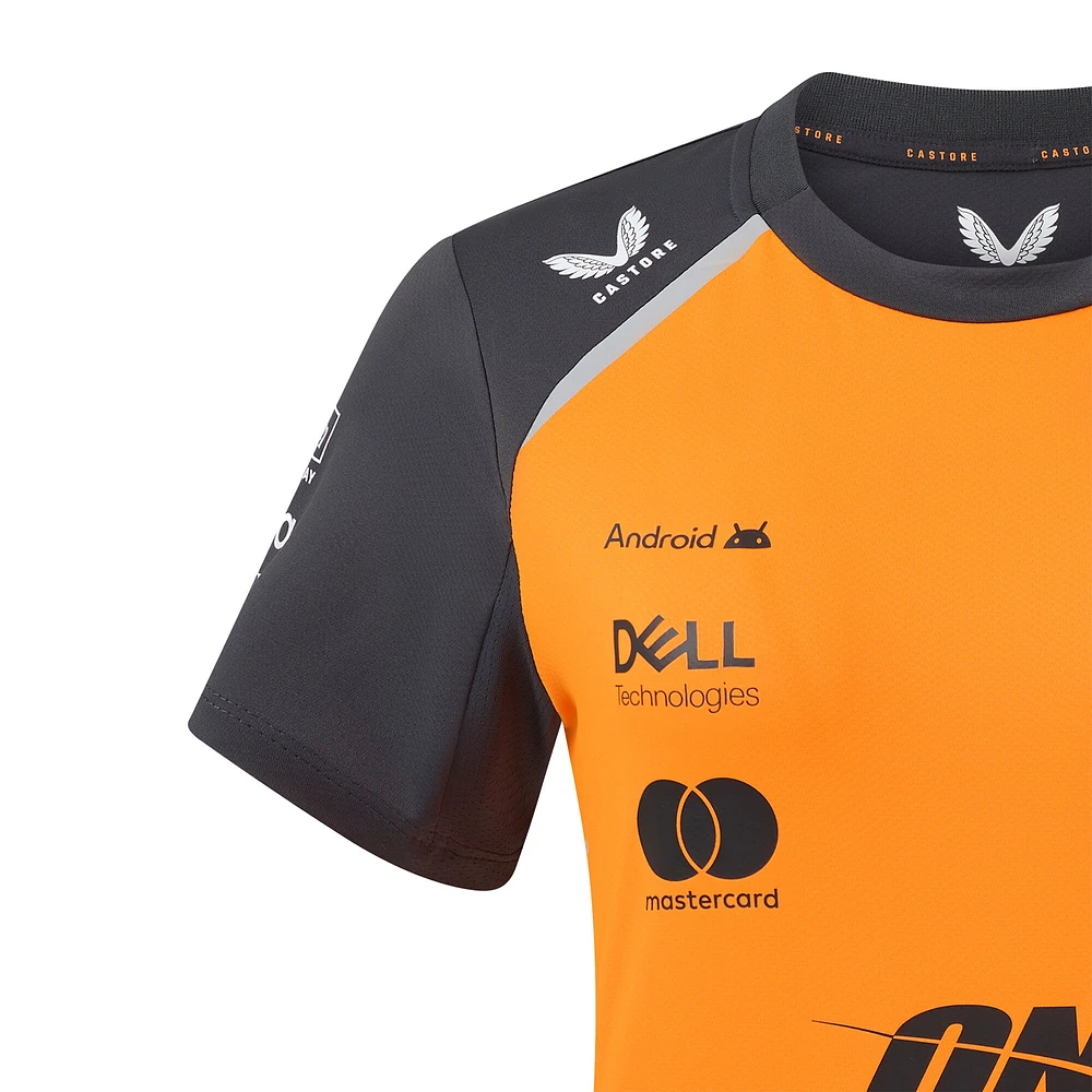 T-shirt réplique du pilote McLaren F1 Team 2025 orange/anthracite pour femme avec logo Oscar Piastri