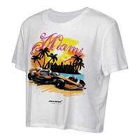 Women's  White McLaren F1 Team 2025 Miami Grand Prix Sunset T-Shirt