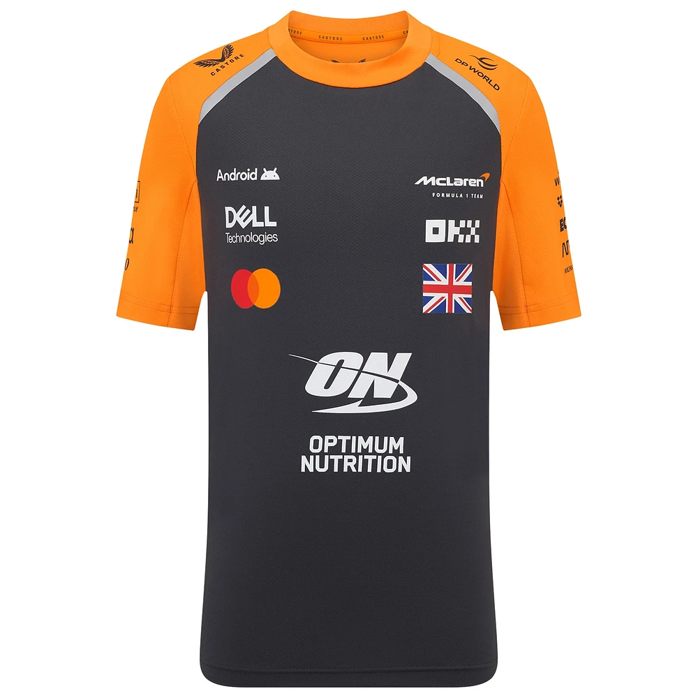 Youth McLaren Lando Norris Anthracite/Orange F1 Team 2025 Replica Driver Set Up T-Shirt